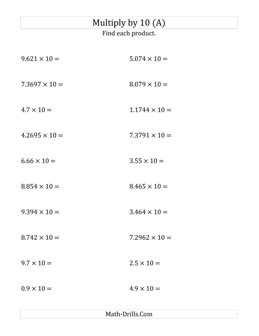 20 Multiplying Powers Of 10 Worksheet Worksheet From Home