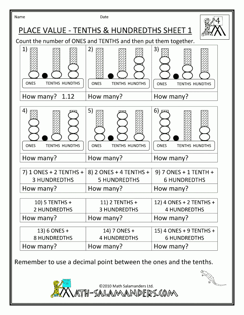 4th Grade Place Value Worksheets Grade 4 Thekidsworksheet