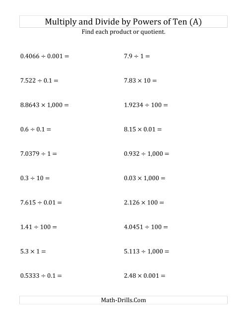 6Th Grade Multiplication Decimals Worksheets 6th Grade Math 