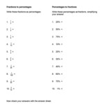 Compare And Order Fractions Decimals And Percents Worksheet