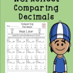 Comparing Decimals Worksheet Fourth Grade Baseball Themed 4 NF 7