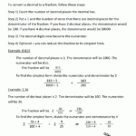 Convert Decimal To Fraction Converting Decimals Decimals Fractions