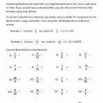 Converting Fractions To Decimals Worksheet Grade 7 Fraction