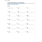 Converting Fractions To Decimals Worksheet Worksheets Free Download