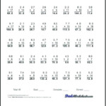 Decimal Division Worksheet Pdf Multiplying Decimals Worksheets 5th