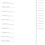 Decimal Worksheets Add Subtract Multiply Divide Decimals