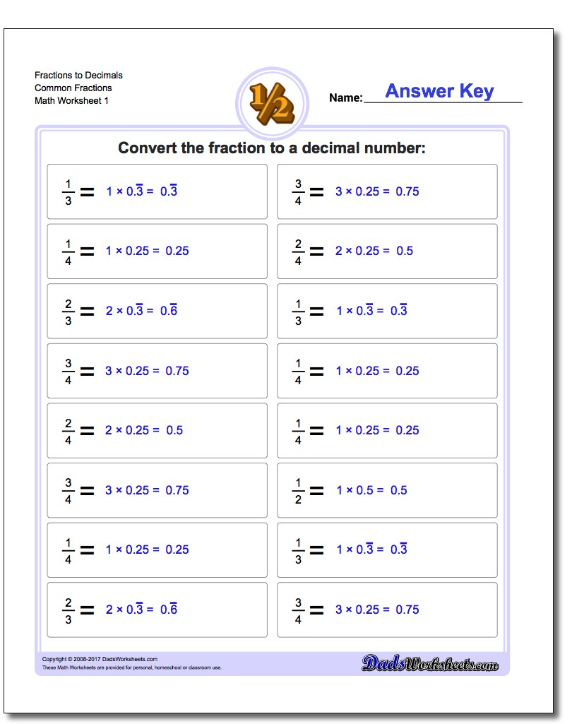 Decimals To Fractions Worksheet Ks2 Worksheets Free Download