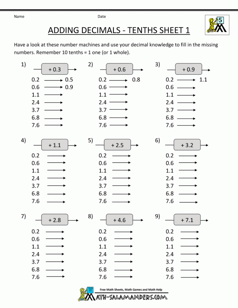 Decimals Worksheets For Grade 5 Pdf Easy Worksheet