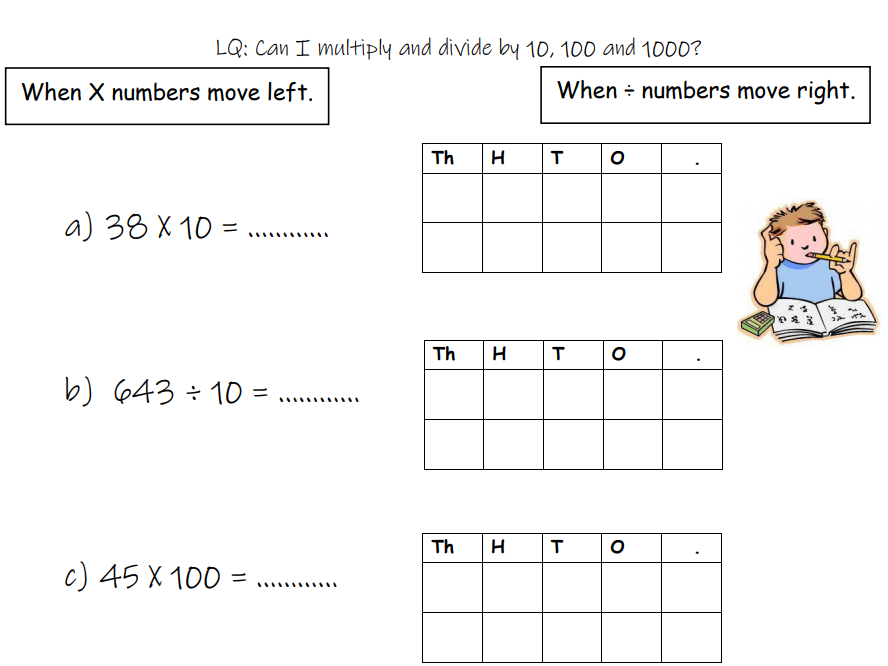 Dividing By 10 100 And 1000 Editable Worksheet Teaching Resources