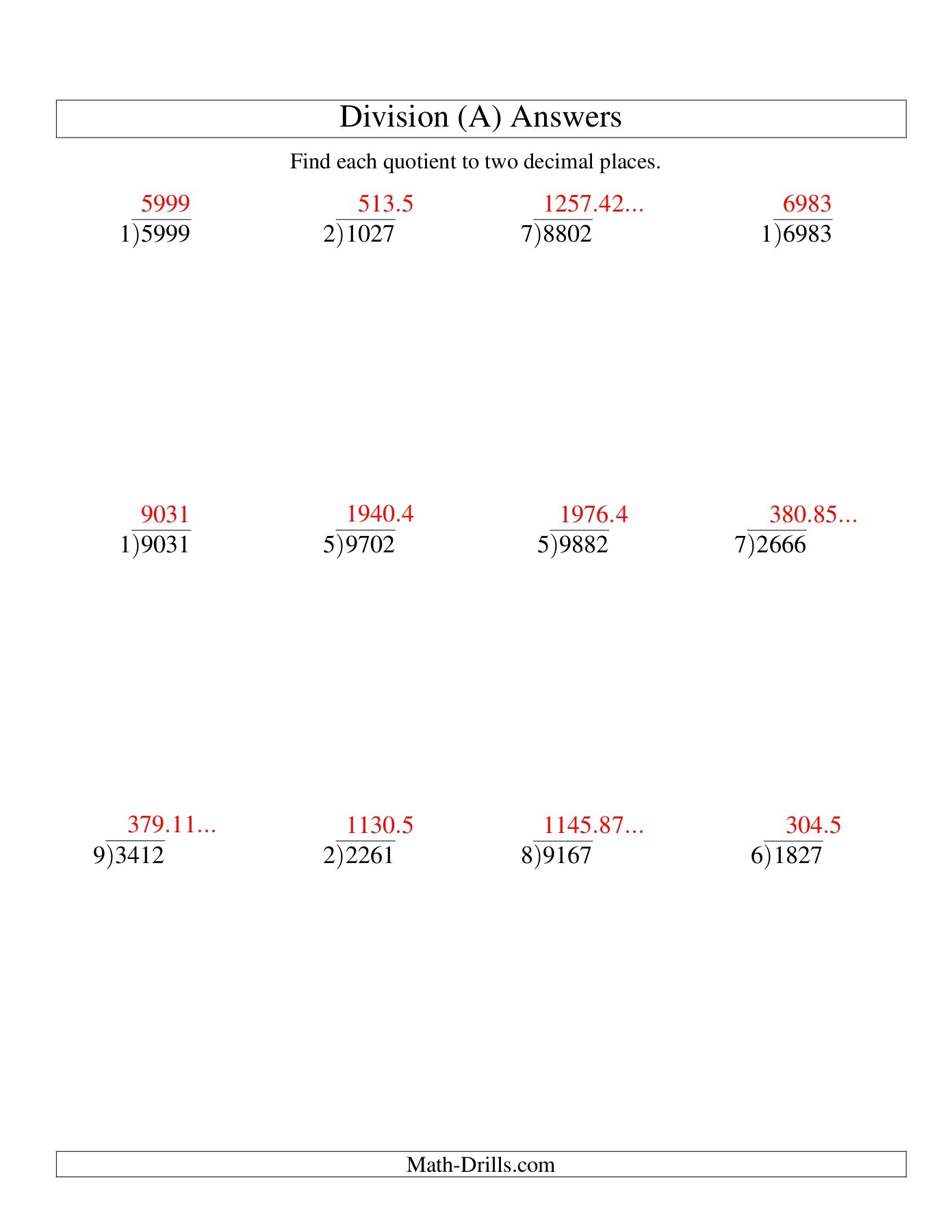 Dividing By 2 Digit Divisors Worksheet Free Worksheet