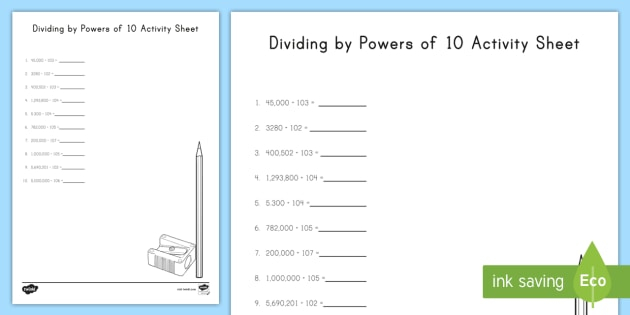 Dividing By Powers Of 10 Worksheet Worksheet