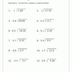 Dividing Decimals Vertically Version 1