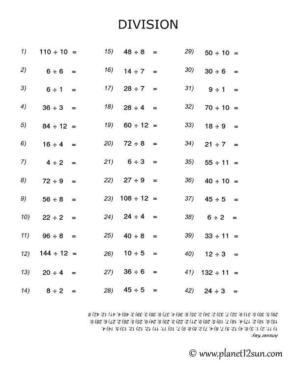 Division With Answer Key Free Printable PDF Worksheet Multiplying 