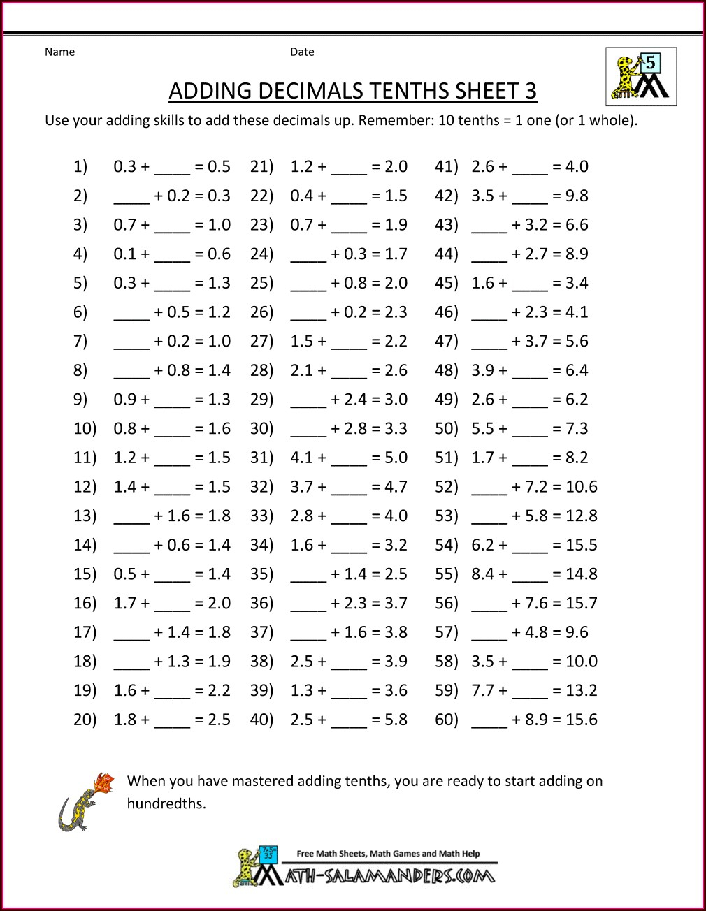 Free Printable Worksheets On Decimal Place Value Worksheet Resume 