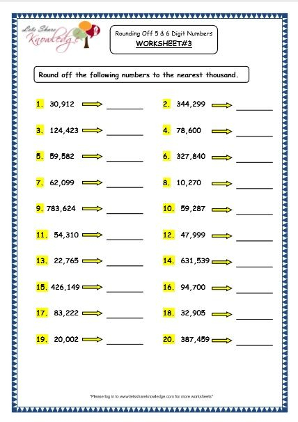 Grade 4 Maths Resources 1 3 Rounding Off To The Nearest Ten Hundred 