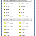 Grade 4 Maths Resources 3 4 Rounding Off Decimals Printable Worksheets