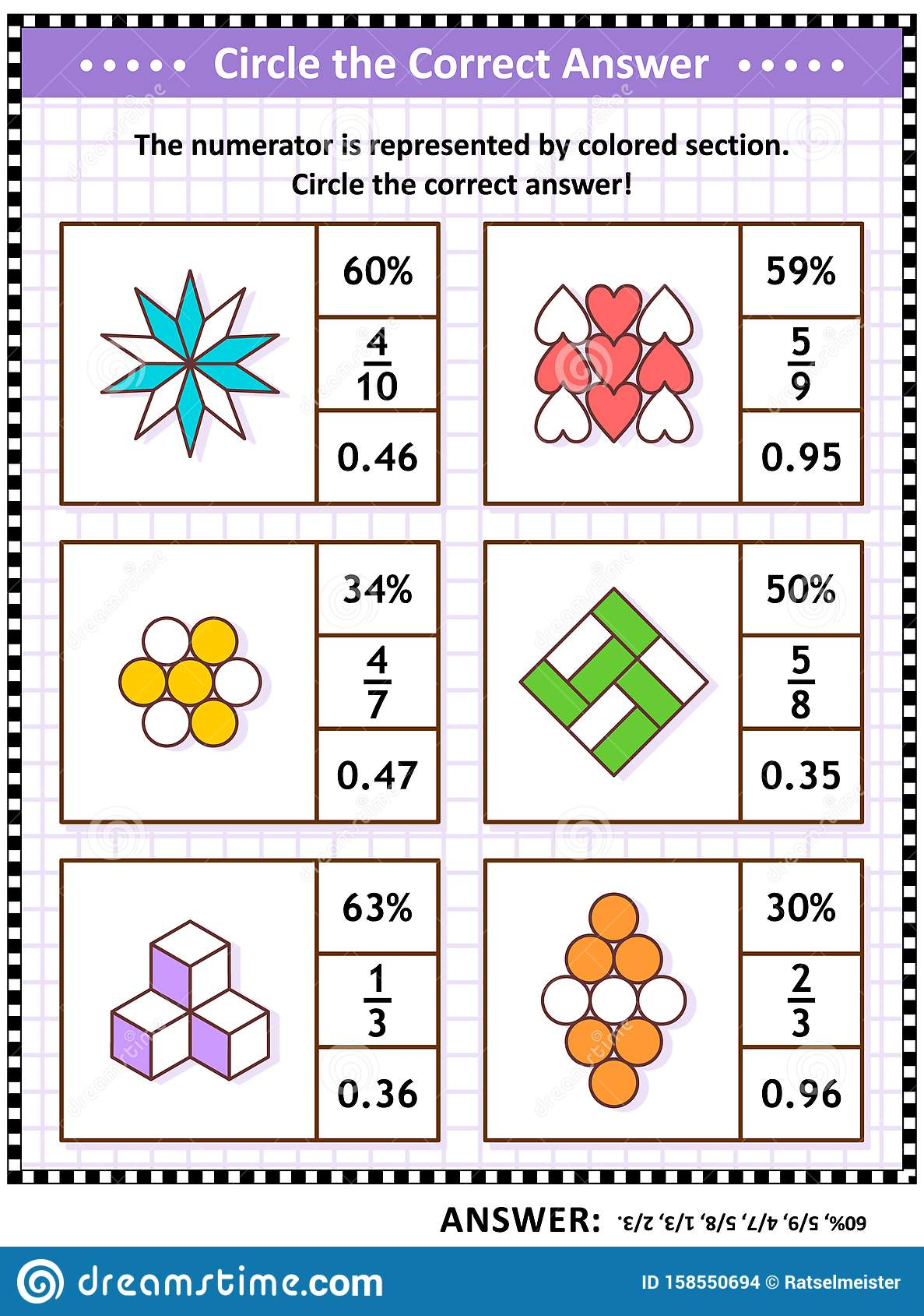 Math Puzzle Worksheet Or Task Cards To Learn And Practice Fractions 