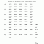 Math Worksheets 3rd Grade Ordering Numbers To 10000