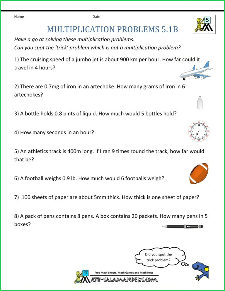 Multiplying And Dividing Decimals Word Problems Worksheets 5th Grade 