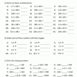 Multiplying Decimals By 10 100