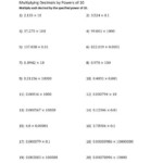 Multiplying Decimals By Powers Of 10 Worksheet