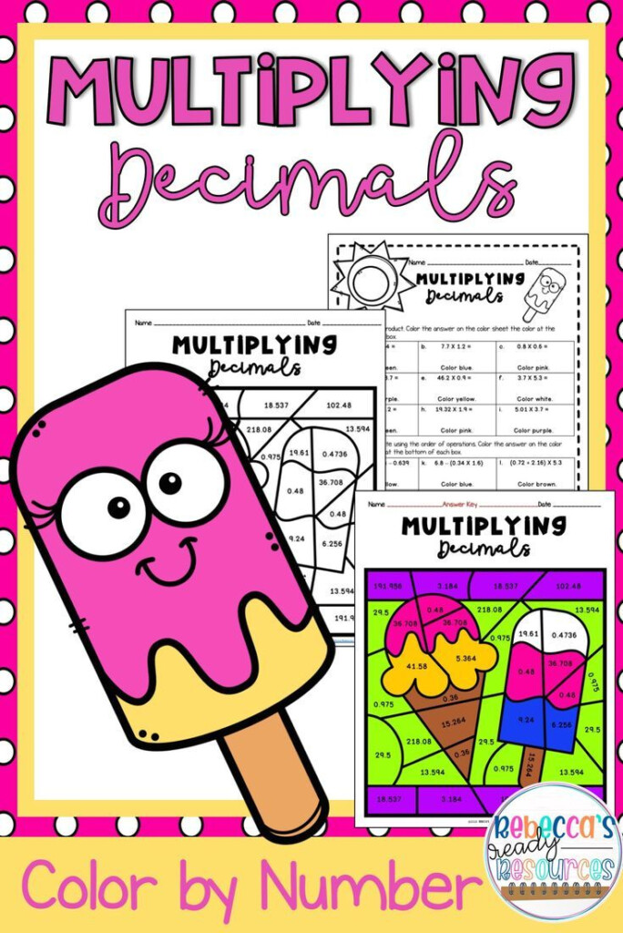 Multiplying Decimals Color By Number Summer Theme End Of The Year 