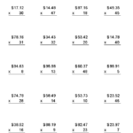 Multiplying Money Worksheets Multiplication Worksheets 4th Grade