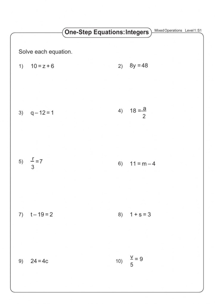 One Step Equations With Fractions Worksheet Pdf Fraction Worksheets