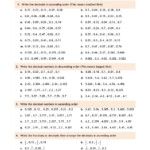 Ordering Fractions And Decimals From Least To Greatest Worksheet