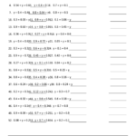 Pre Algebra Division Decimals Worksheet With Answer Key Printable Pdf