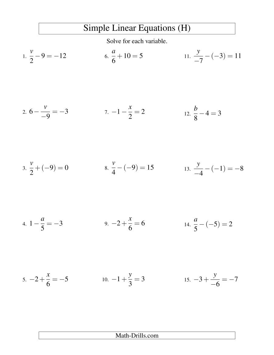 Solving Multi Step Equations With Fractions And Decimals Worksheet 