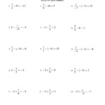 Solving Multi Step Equations With Fractions And Decimals Worksheet
