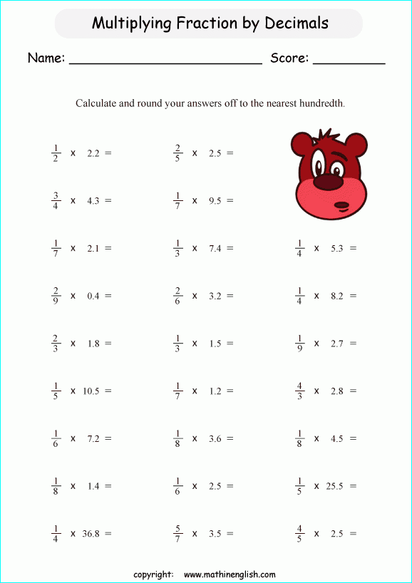 Year 6 Maths Worksheets Rounding Decimals