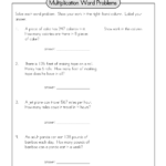 2 Digit Multiplication Word Problems Worksheet Times Tables Worksheets