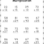 2 Digit Multiplication Worksheet School