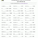 31 Multiplying Decimals By 10 100 And 1000 Worksheet Worksheet