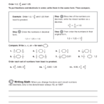 34 Compare And Order Fractions And Decimals Worksheet Support Worksheet