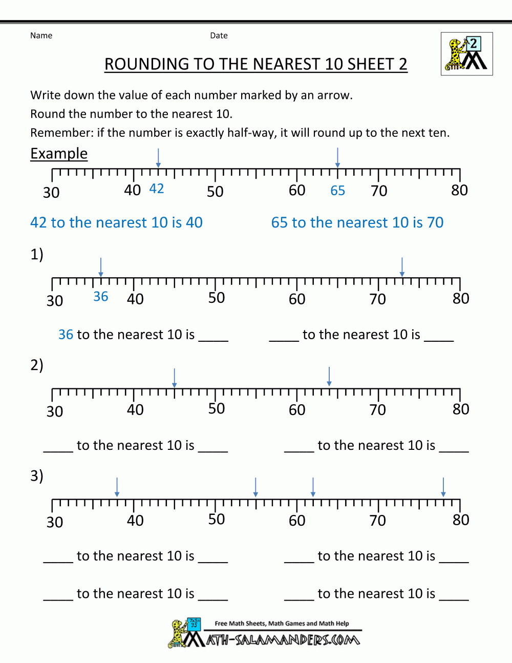 3rd Grade Rounding Worksheets For Free Download Math Worksheet For 