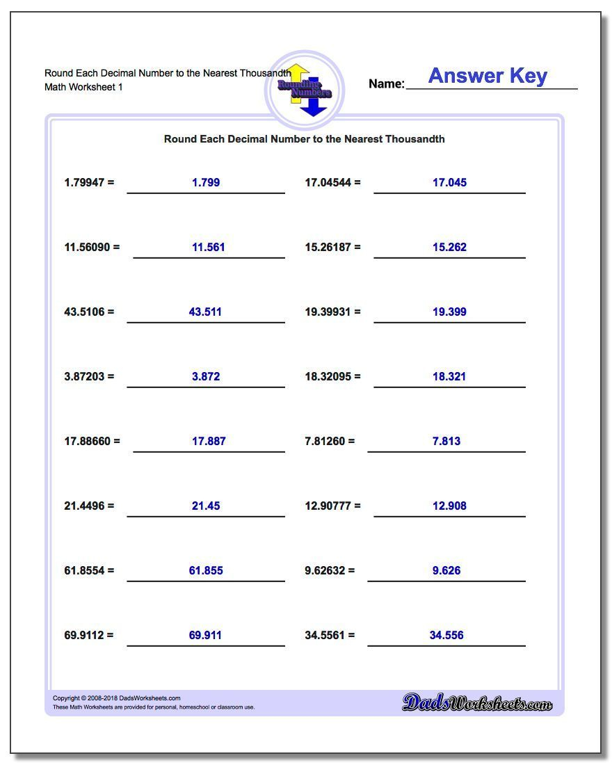 4th Grade Rounding Decimals Worksheet Schematic And Wiring Diagram