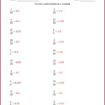 4th Grade Turning Fractions Into Decimals Worksheet Worksheet Resume