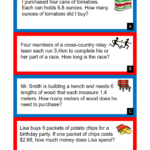 5th Grade Number Decimal Word Problems Math Word Problems Math Words