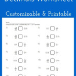 Comparing Fractions And Decimals Worksheet Decimals Worksheets