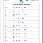 Converting Fractions Decimals And Percentages Worksheets Year 6