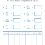 Converting Fractions Denominators Of 10 100 Or 1000 To Decimals