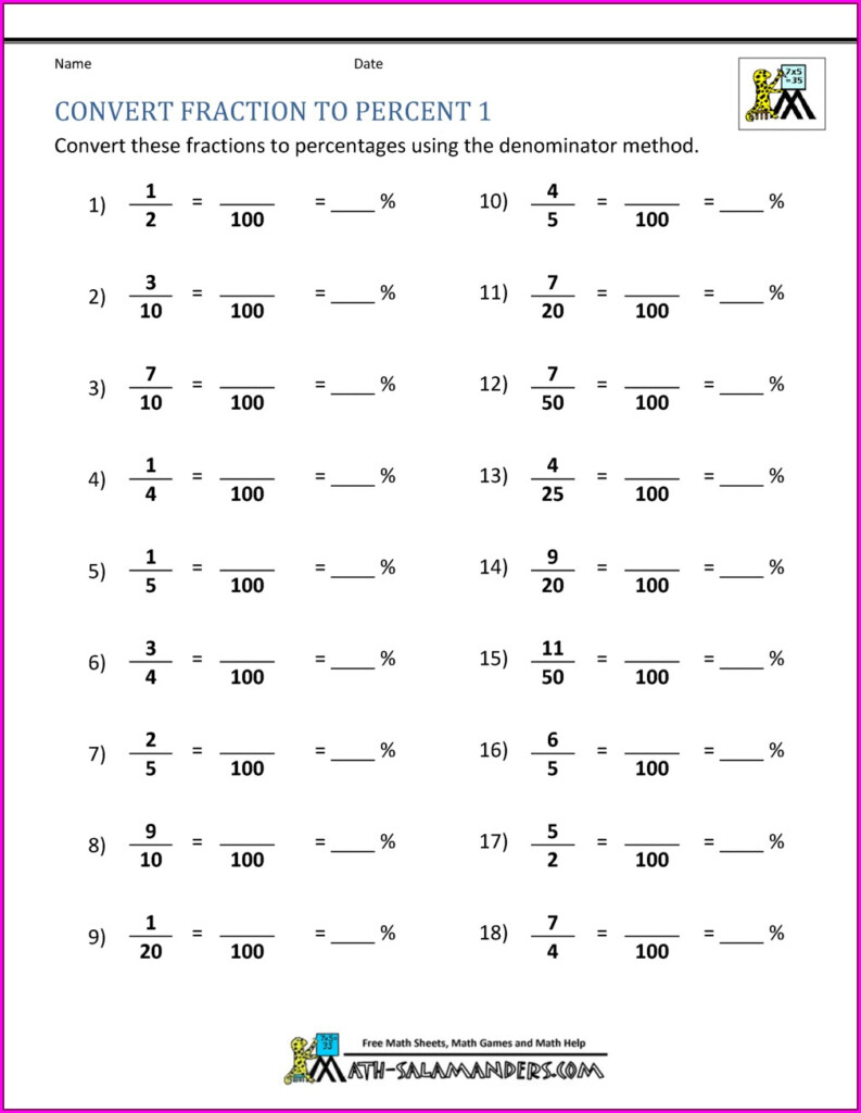 Converting Fractions Into Decimals Worksheet Worksheet Resume 