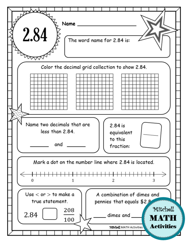 Converting Fractions To Decimals Tenths And Hundredths Worksheet 