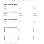 Converting Fractions To Decimals Worksheet 5th Grade Answer Key