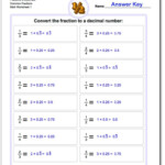 Converting Fractions To Decimals Worksheet 6th Grade Pdf Fraction