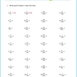 Converting Fractions To Decimals Worksheet Worksheets Free Download