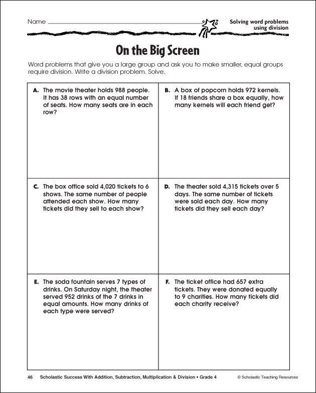 Decimal Word Problems Worksheet Division Word Problems With Decimals In 